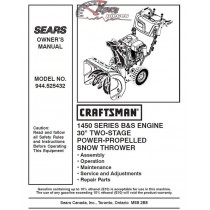 944.525432 Snowblower Craftsman Parts Manual