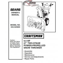 944.525890 Manuel de pièces souffleuse Craftsman