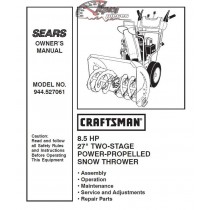 944.527061 Snowblower Craftsman Parts Manual