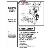 944.527080 Snowblower Craftsman Parts Manual