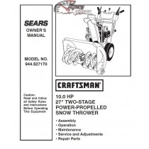 944.527170 Snowblower Craftsman Parts Manual