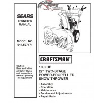 944.527171 Snowblower Craftsman Parts Manual