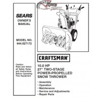 944.527172 Snowblower Craftsman Parts Manual