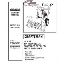 944.527390 Snowblower Craftsman Parts Manual