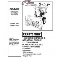 944.527392 Snowblower Craftsman Parts Manual