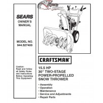 944.527400 Snowblower Craftsman Parts Manual