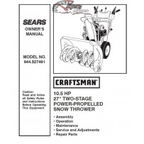 944.527491 Snowblower Craftsman Parts Manual