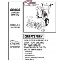 944.527592 Snowblower Craftsman Parts Manual