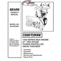 944.527691 Snowblower Craftsman Parts Manual