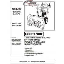 944.528396 Snowblower Craftsman Parts Manual