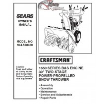 944.528400 Snowblower Craftsman Parts Manual