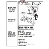 944.529171 Snowblower Craftsman Parts Manual