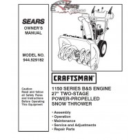 944.529182 Snowblower Craftsman Parts Manual