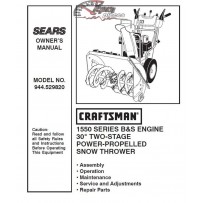 944.529820 Snowblower Craftsman Parts Manual