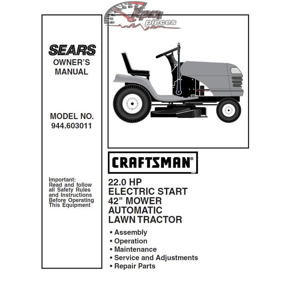 944.603011 Craftsman Parts Manual