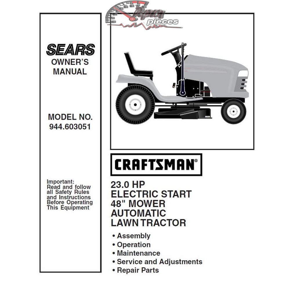 944.603051 Craftsman Parts Manual