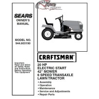 944.603190 Manuel de pièces tracteur Craftsman