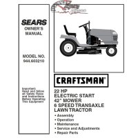 944.603210 Manuel de pièces tracteur Craftsman
