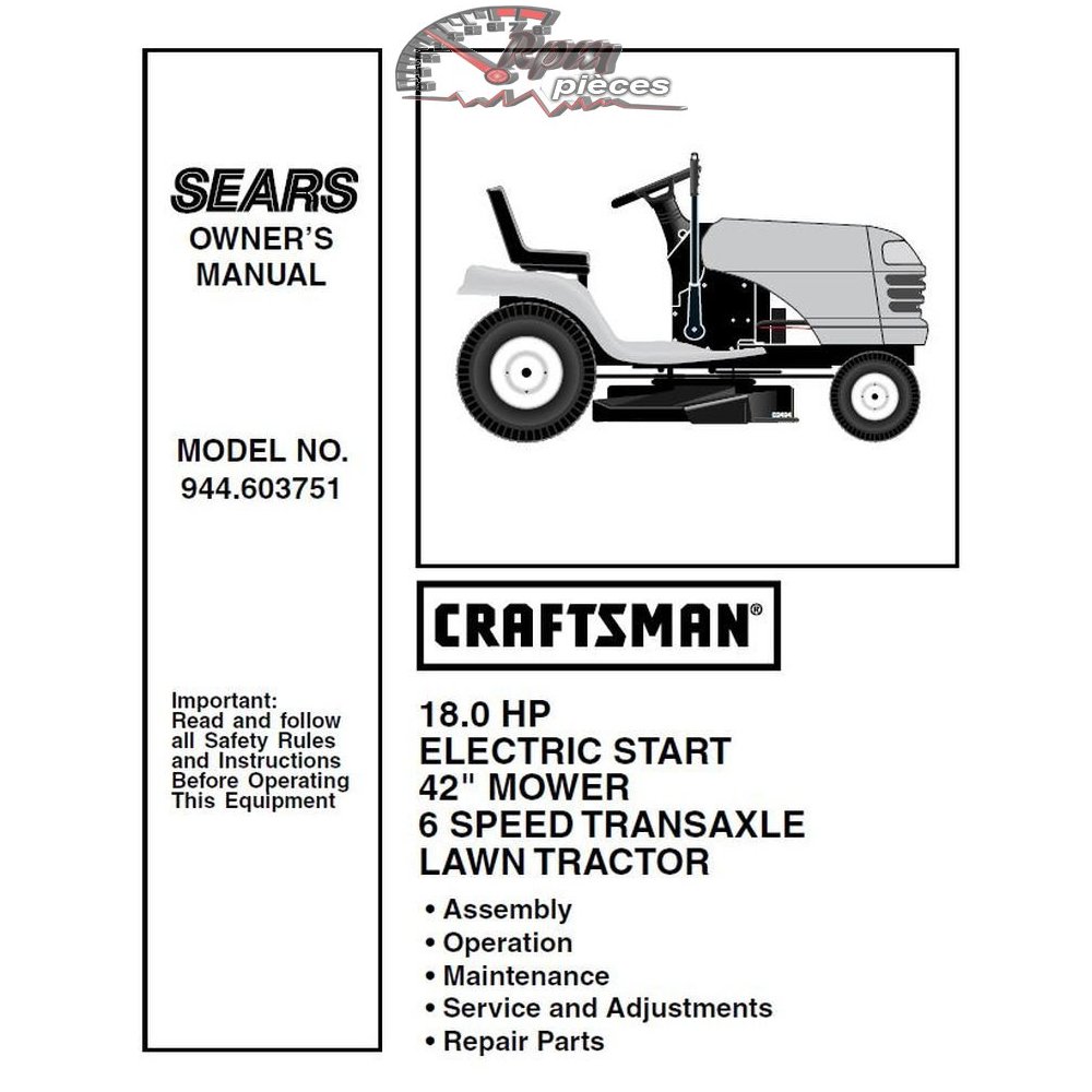 944.603751 Craftsman Parts Manual