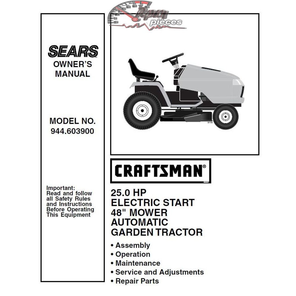 944.603900 Craftsman Parts Manual