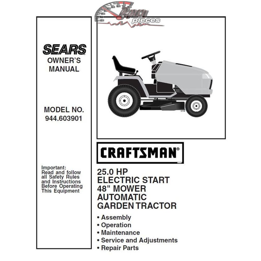 944.603901 Craftsman Parts Manual