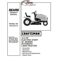 944.604110 Manuel de pièces tracteur Craftsman