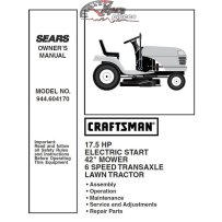 944.604170 Manuel de pièces tracteur Craftsman