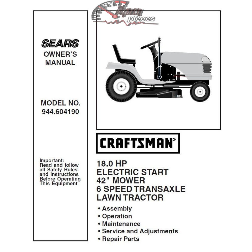944.604190 Craftsman Parts Manual