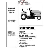 944.604191 Manuel de pièces tracteur Craftsman