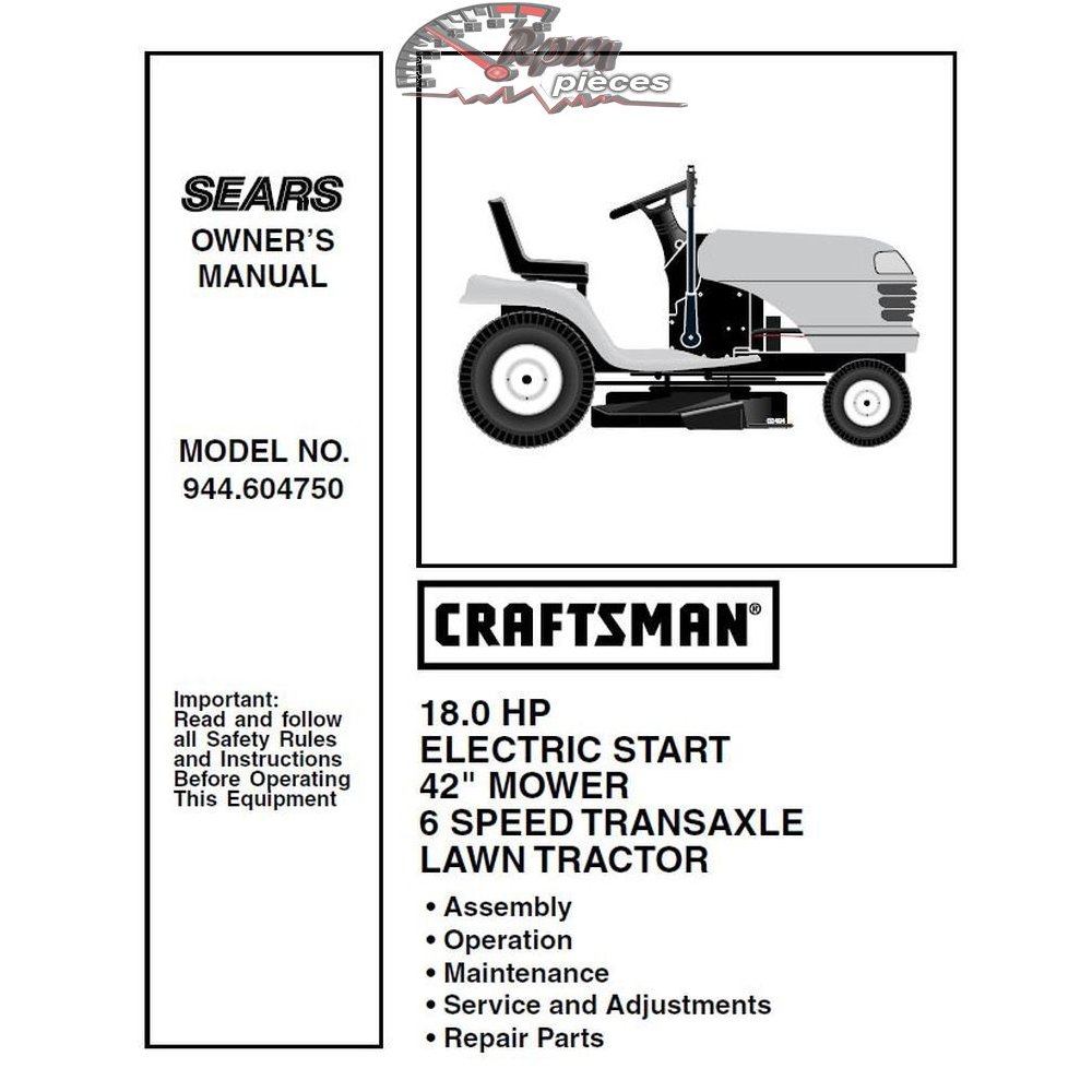 944.604750 Manuel de pièces tracteur Craftsman