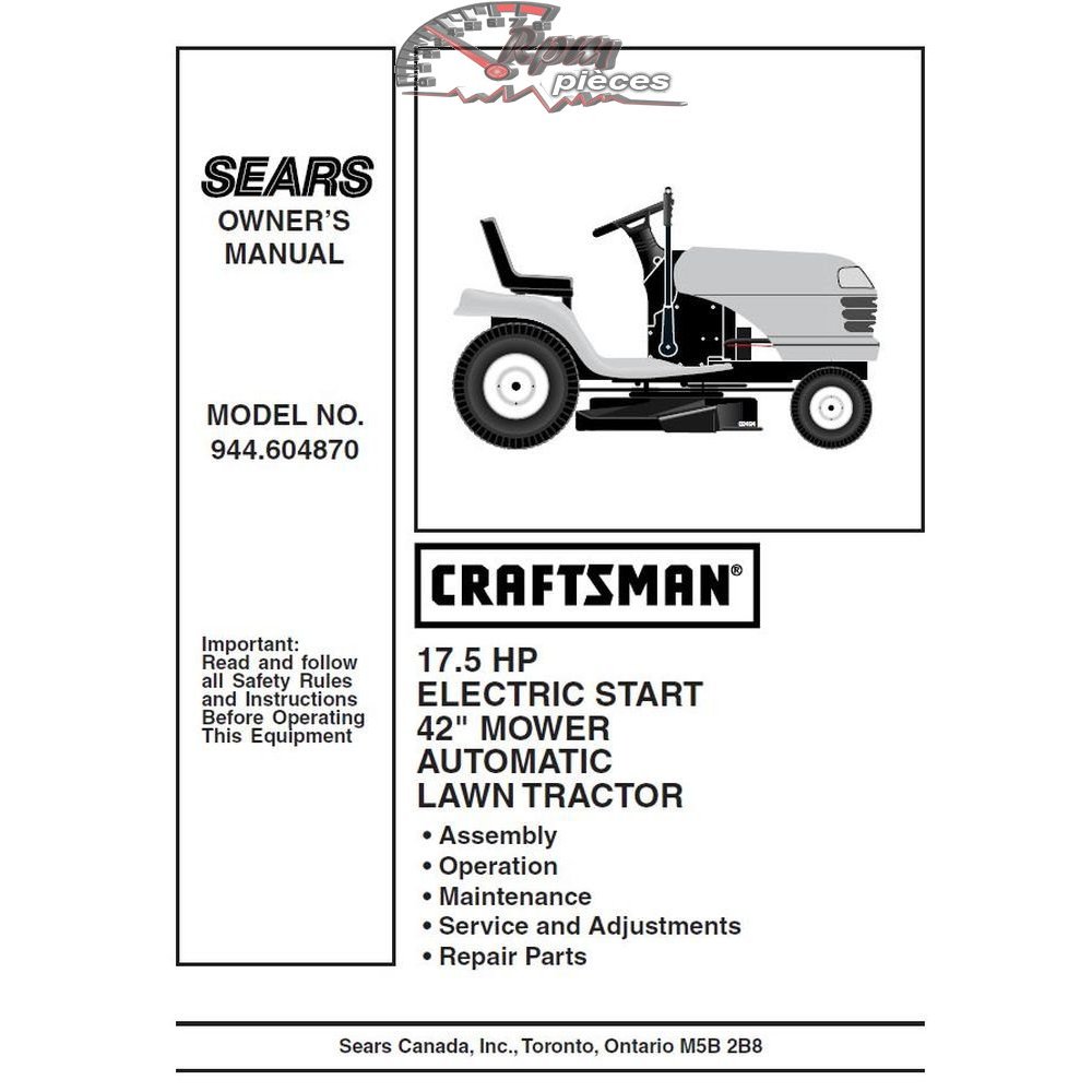 944.604870 Craftsman Parts Manual