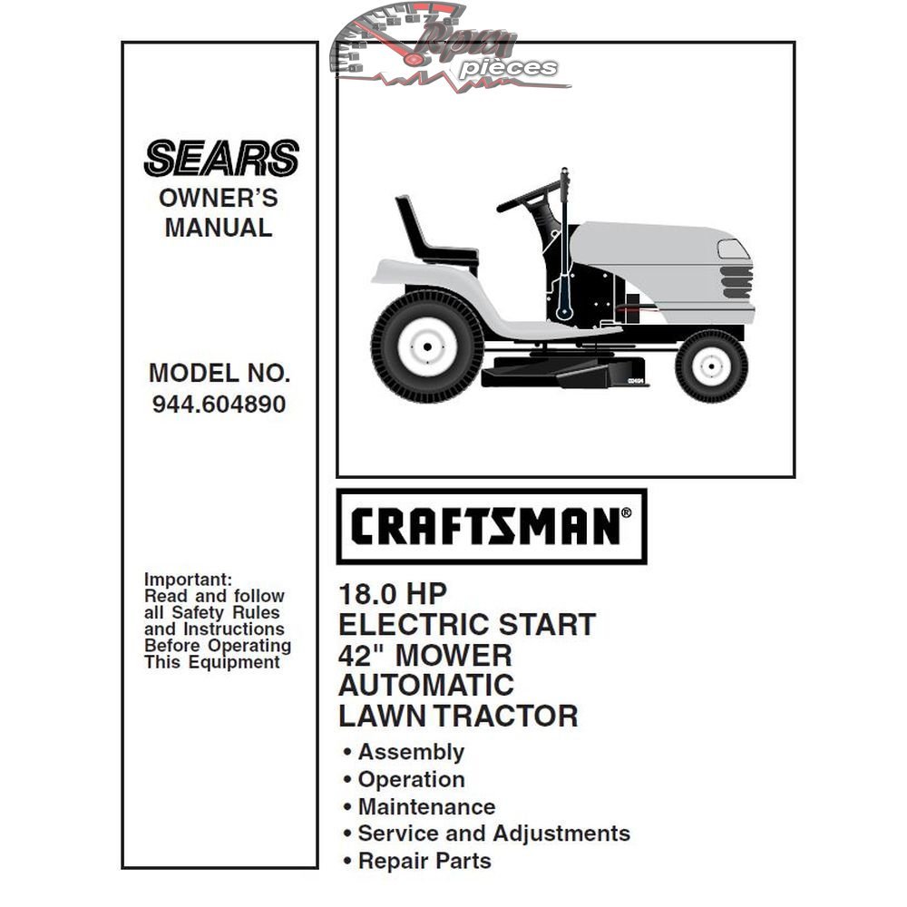 944.604890 Craftsman Parts Manual