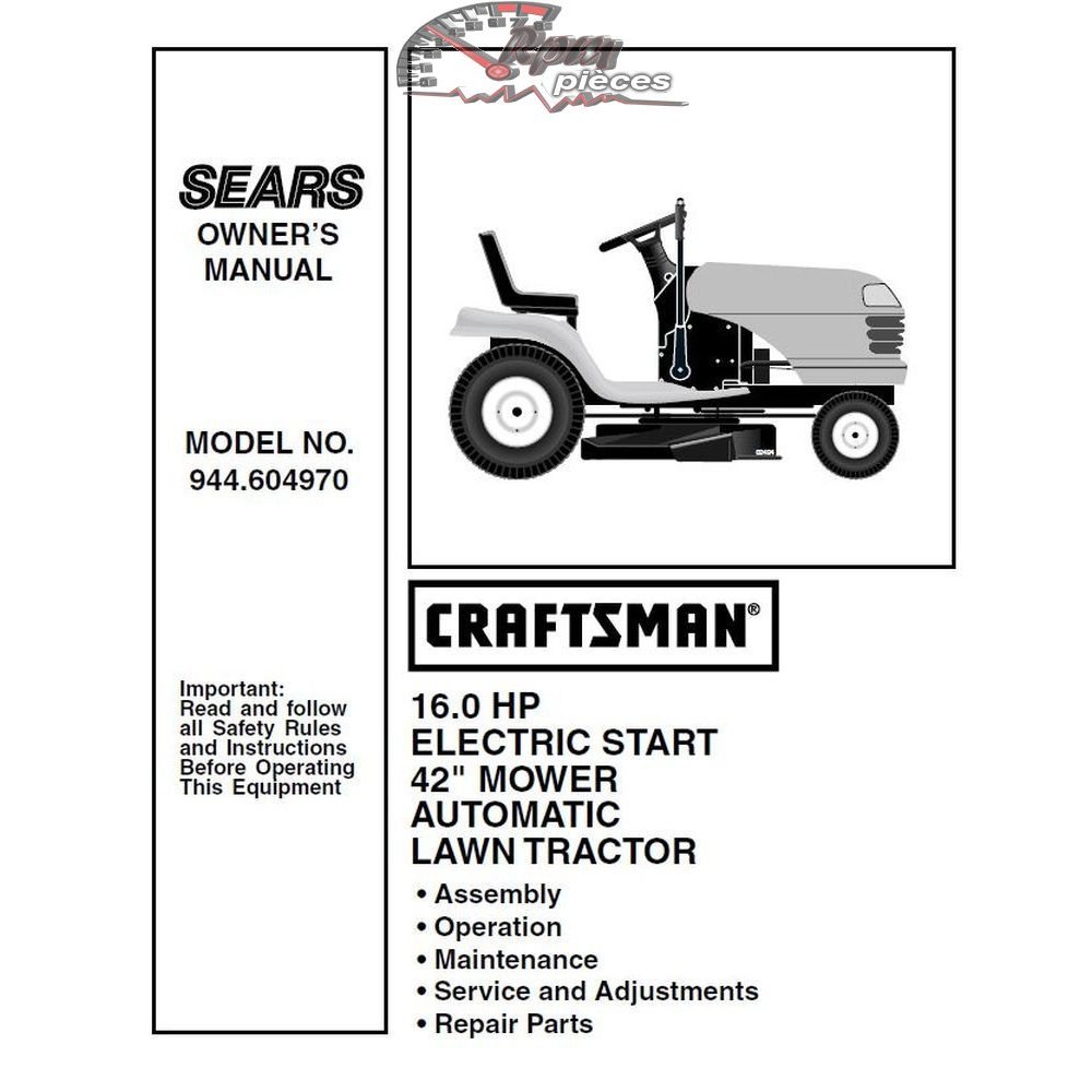 944.604970 Manuel de pièces tracteur Craftsman