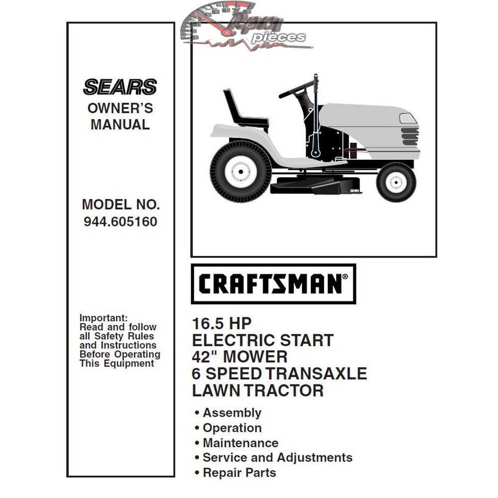 944.605160 Craftsman Parts Manual