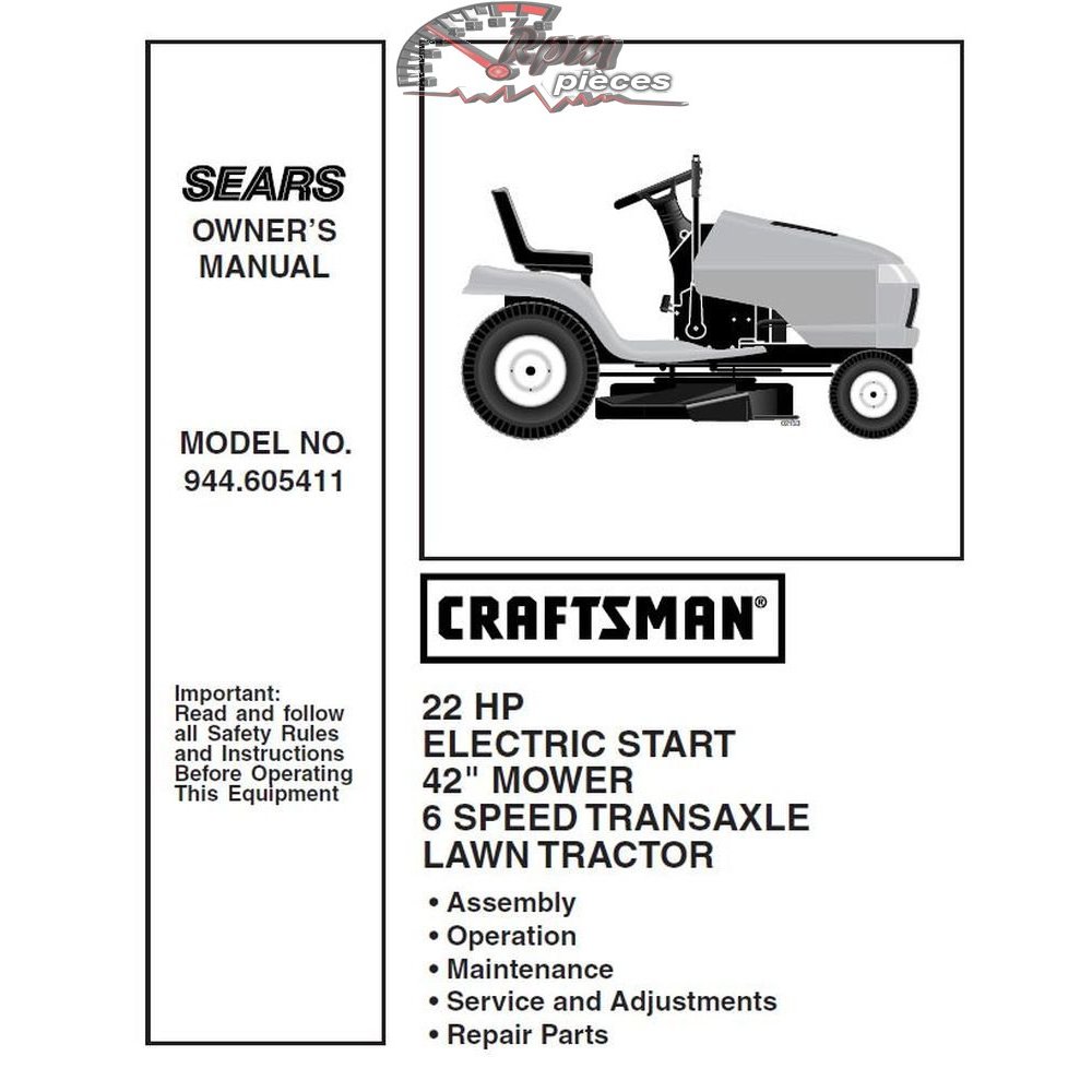944.605411 Craftsman Parts Manual