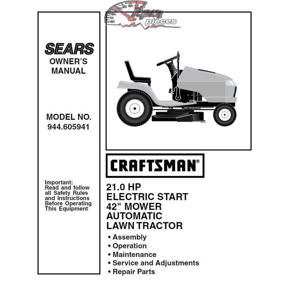 944.605941 Manuel de pièces tracteur Craftsman