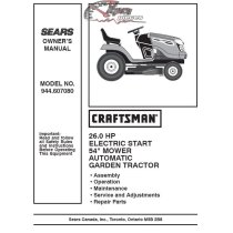 944.607080 Craftsman Parts Manual