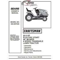944.607340 Manuel de pièces tracteur Craftsman