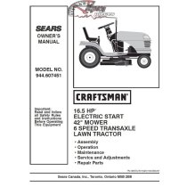 944.607451 Manuel de pièces tracteur Craftsman