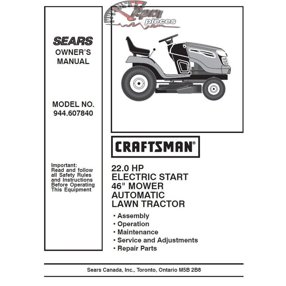 944.607840 Craftsman Parts Manual
