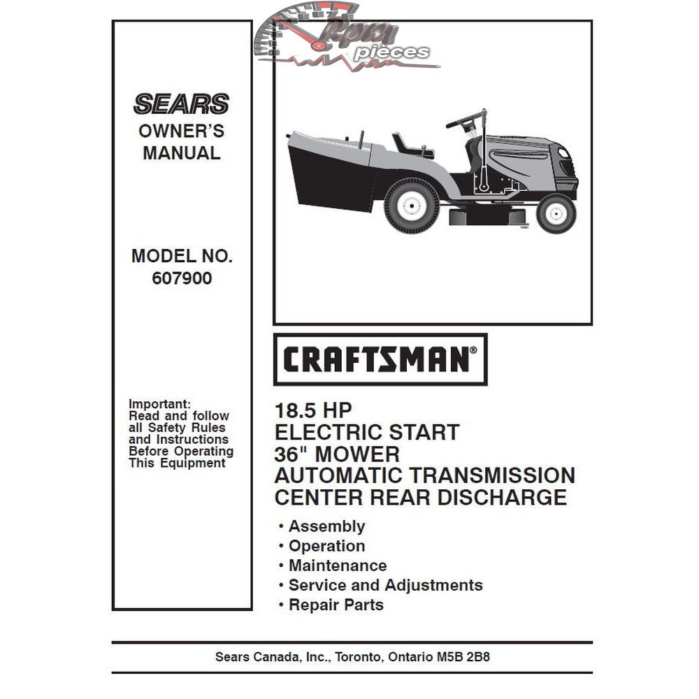 944.607900 Craftsman Parts Manual