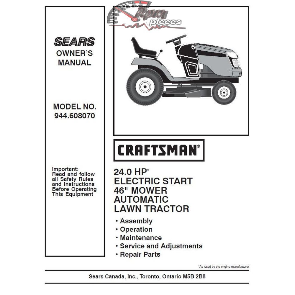 944.608070 Craftsman Parts Manual