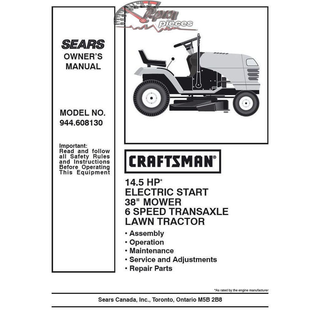 944.608130 Craftsman Parts Manual