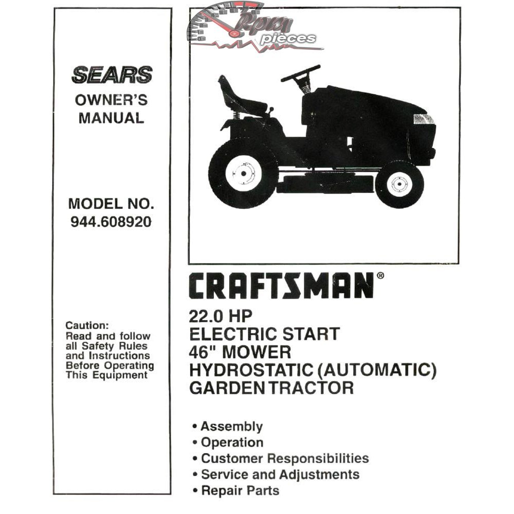 944.608920 Craftsman Parts Manual