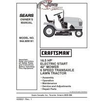 944.609161 Craftsman Parts Manual