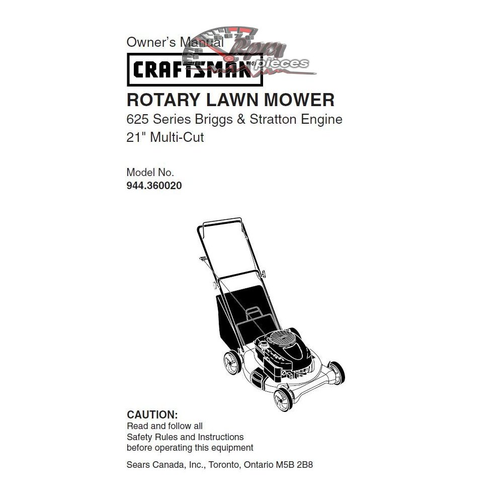 944.360020 Craftsman Parts Manual