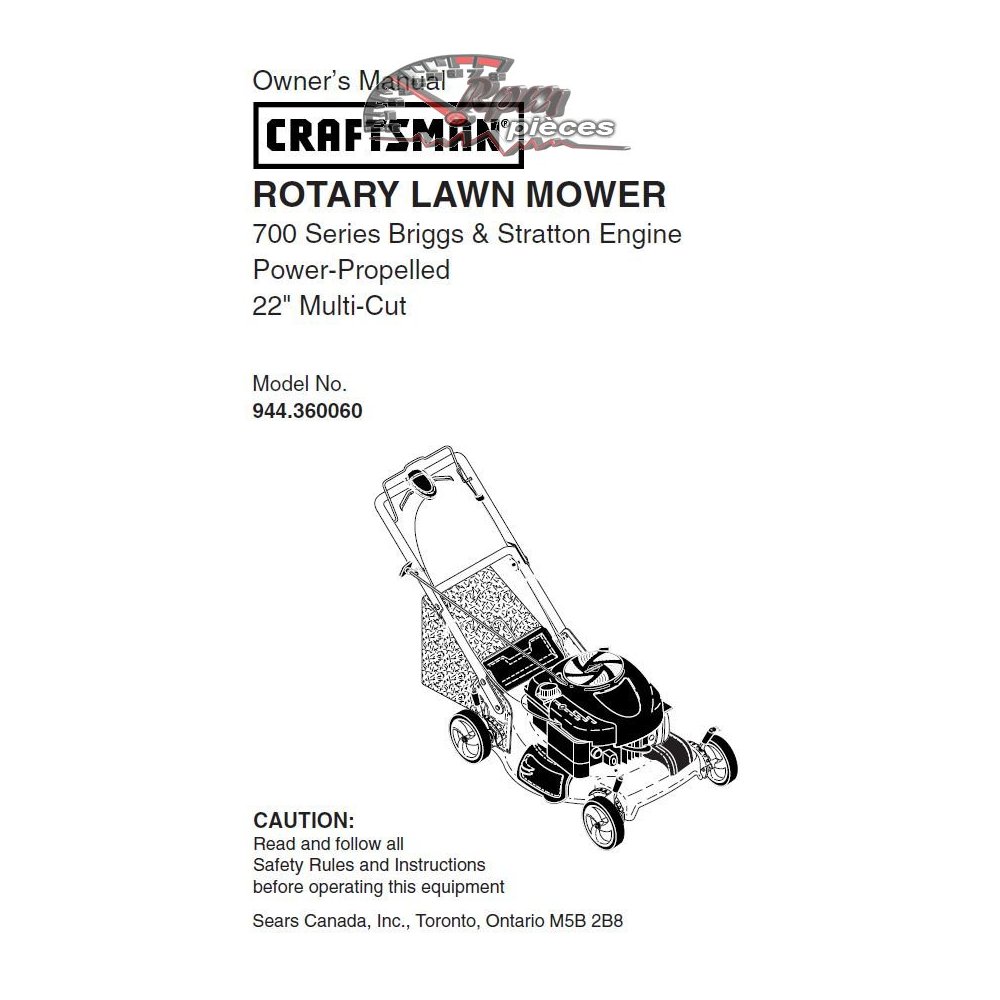 944.360060 Craftsman Parts Manual