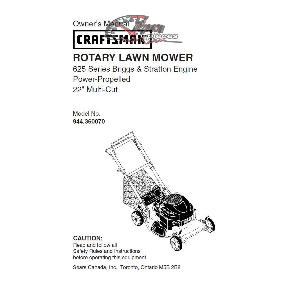 944.360070 Craftsman Parts Manual