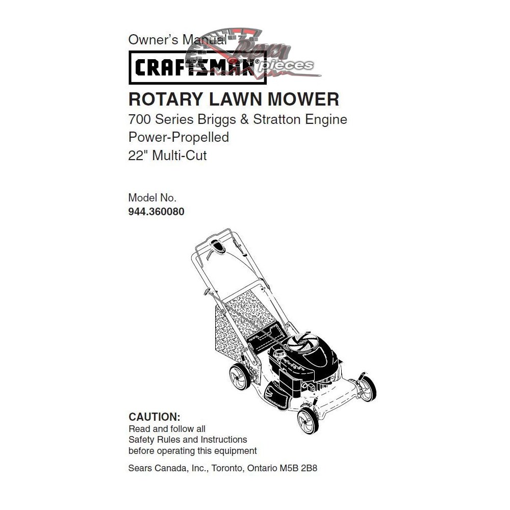 944.360080 Craftsman Parts Manual