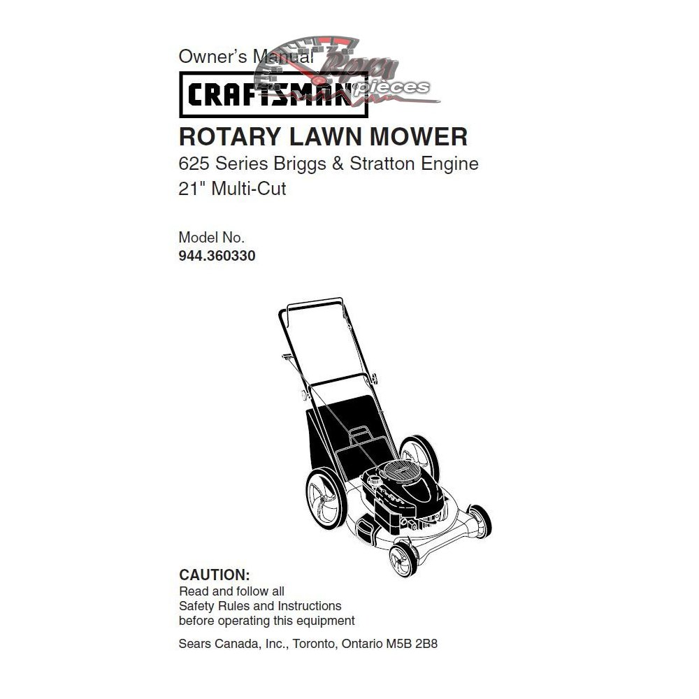 944.360330 Craftsman Parts Manual